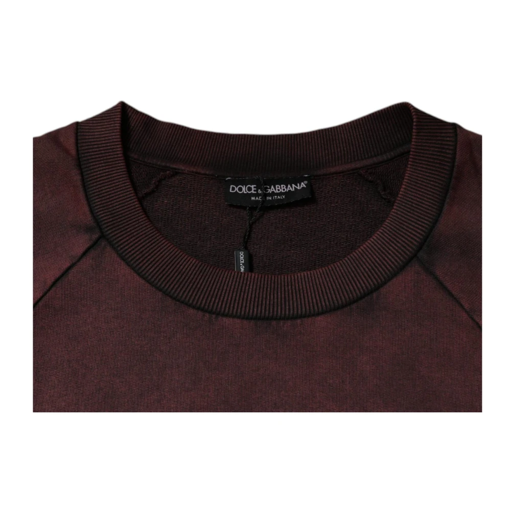 Dolce & Gabbana Bruine Katoenen Logo Crew Neck Sweater Brown Heren