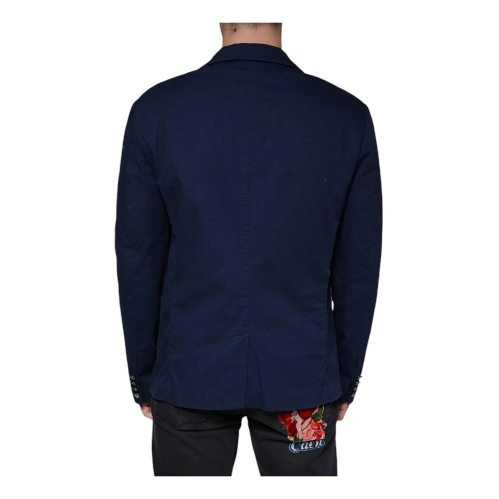 Dolce & Gabbana Blauwe Jurkjas Blazer Slim Fit Blue Heren