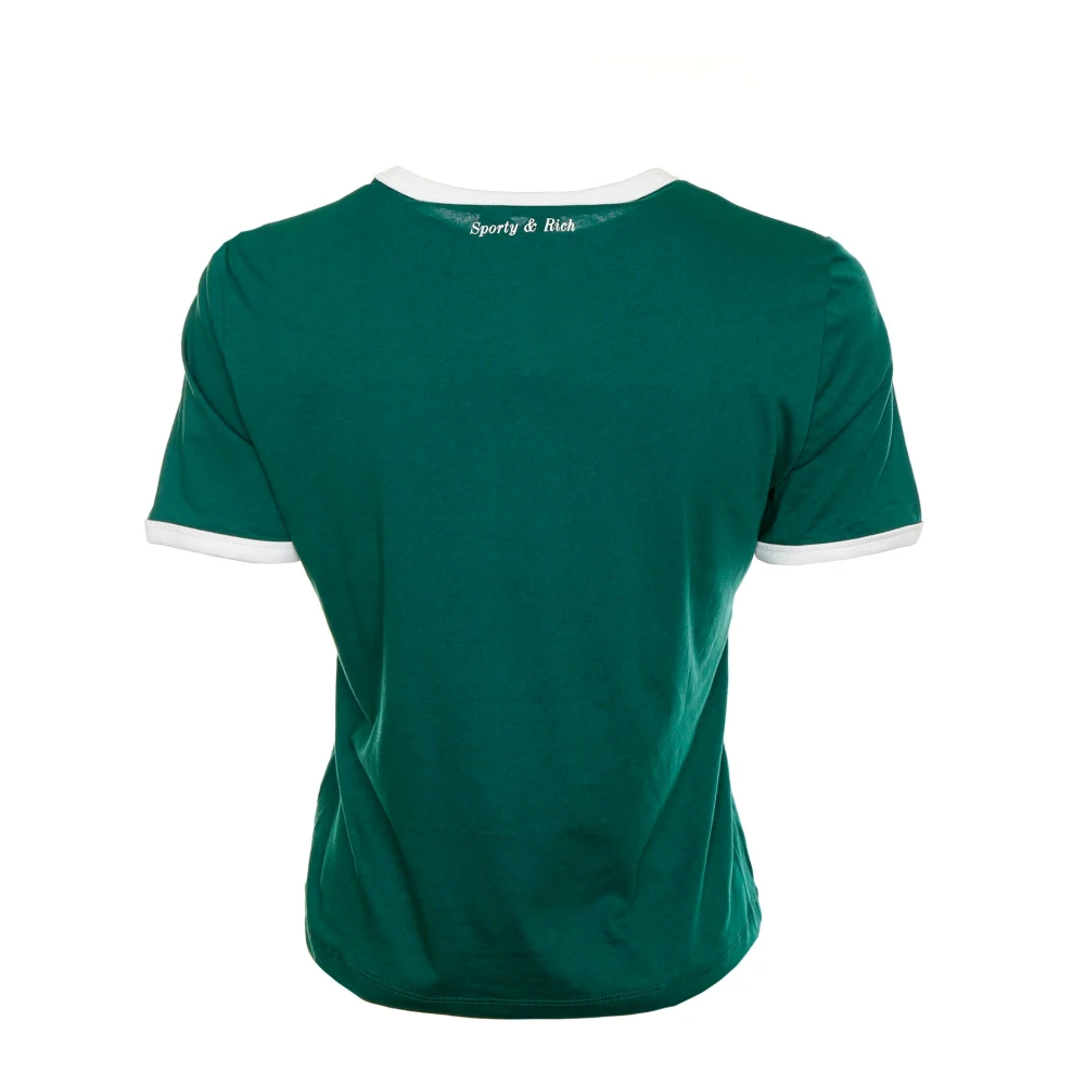 Sporty & Rich Wellness Club Ringer T-Shirt Green Dames