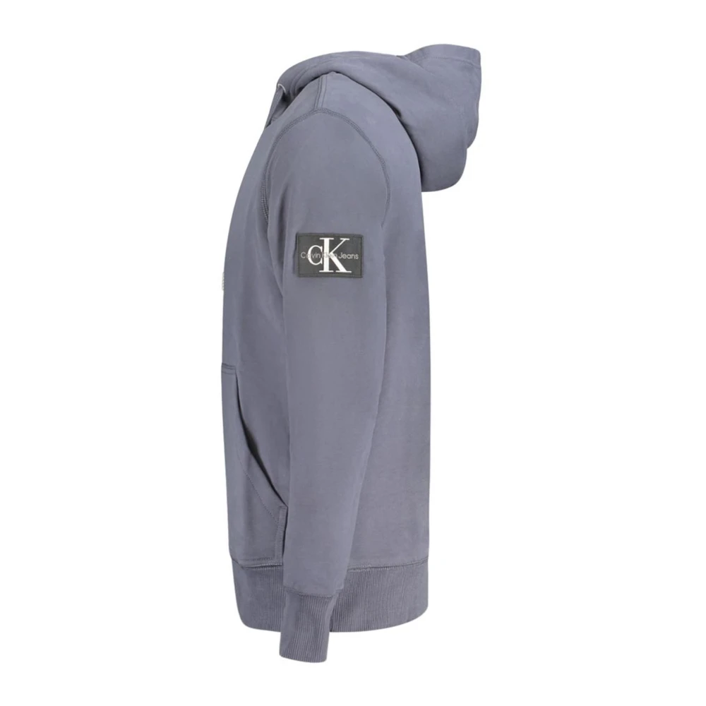Calvin Klein Grijze hoodie voor mannen Blue Heren