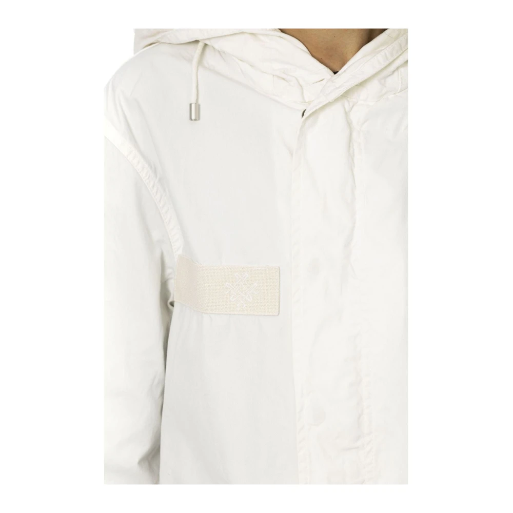 Mr&Mrs Italy Lange Parka Jas met Verstelbare Capuchon White Dames