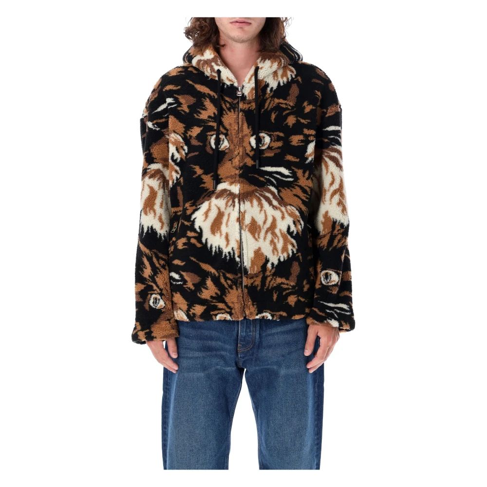 JW Anderson Grafische Hoodie Jas Bruin Multi Multicolor Heren