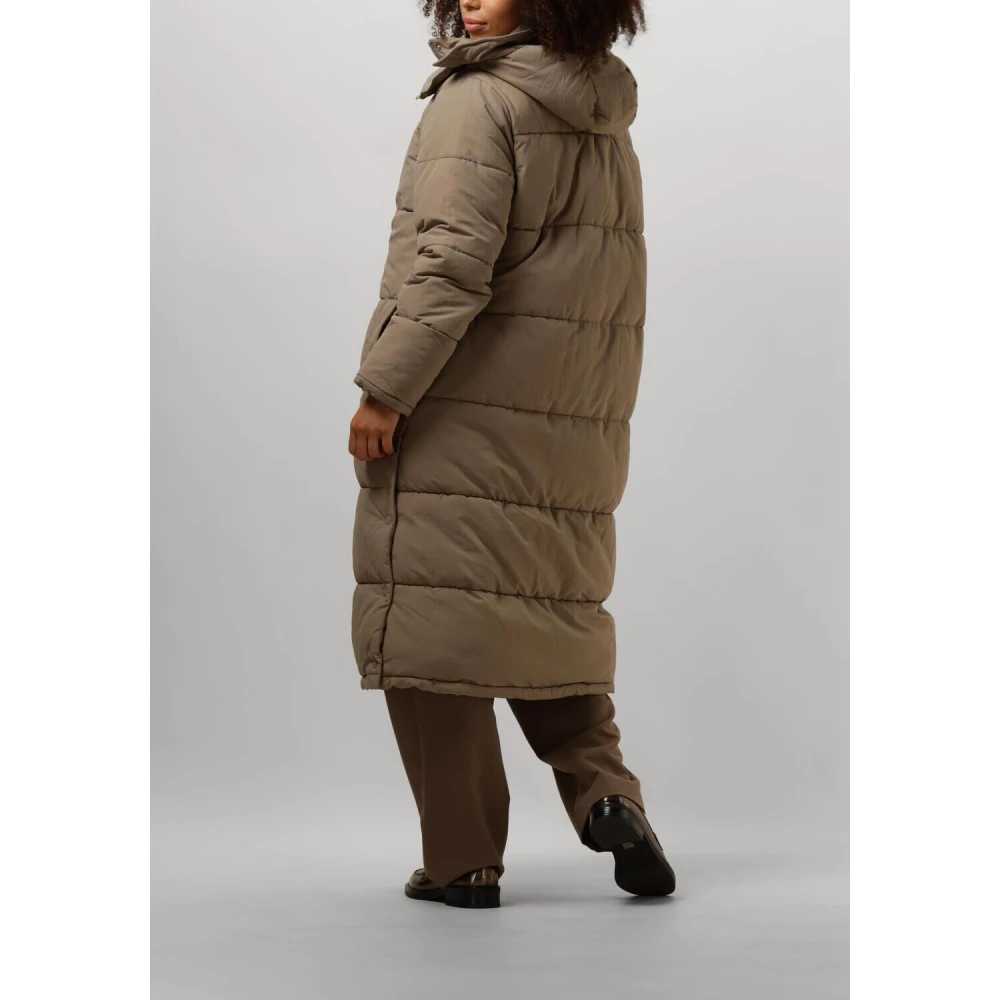 Notre-v Taupe Gewatteerde Winterjas Beige Dames