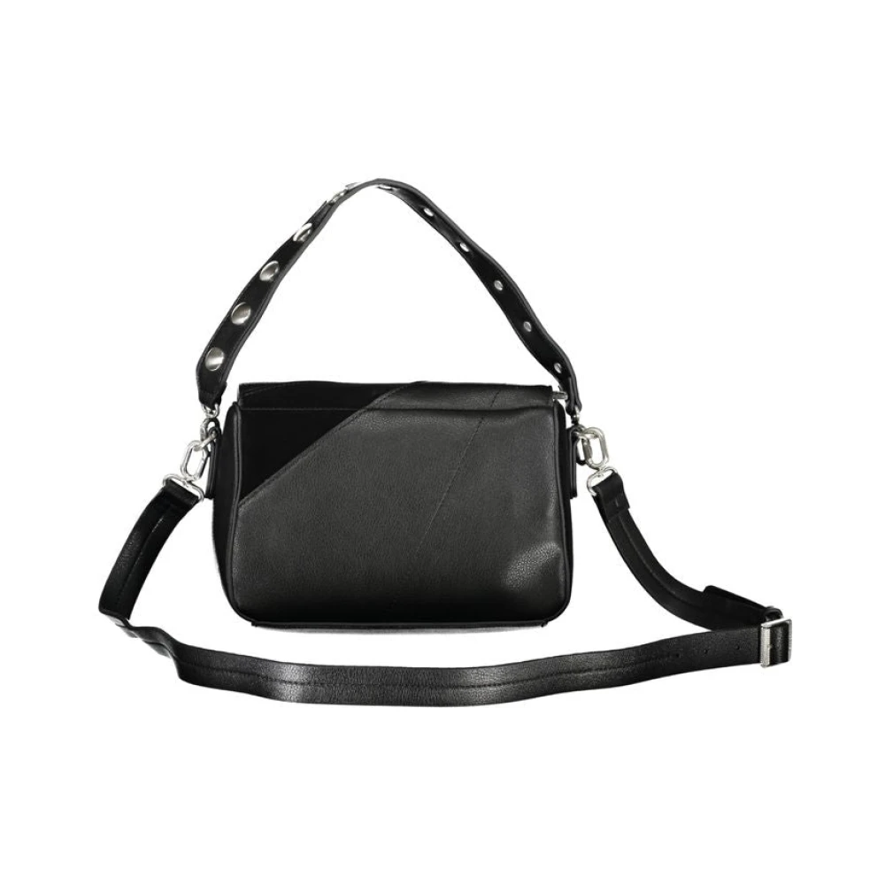 Desigual Zwarte polyethyleen handtas met schouderband Black Dames