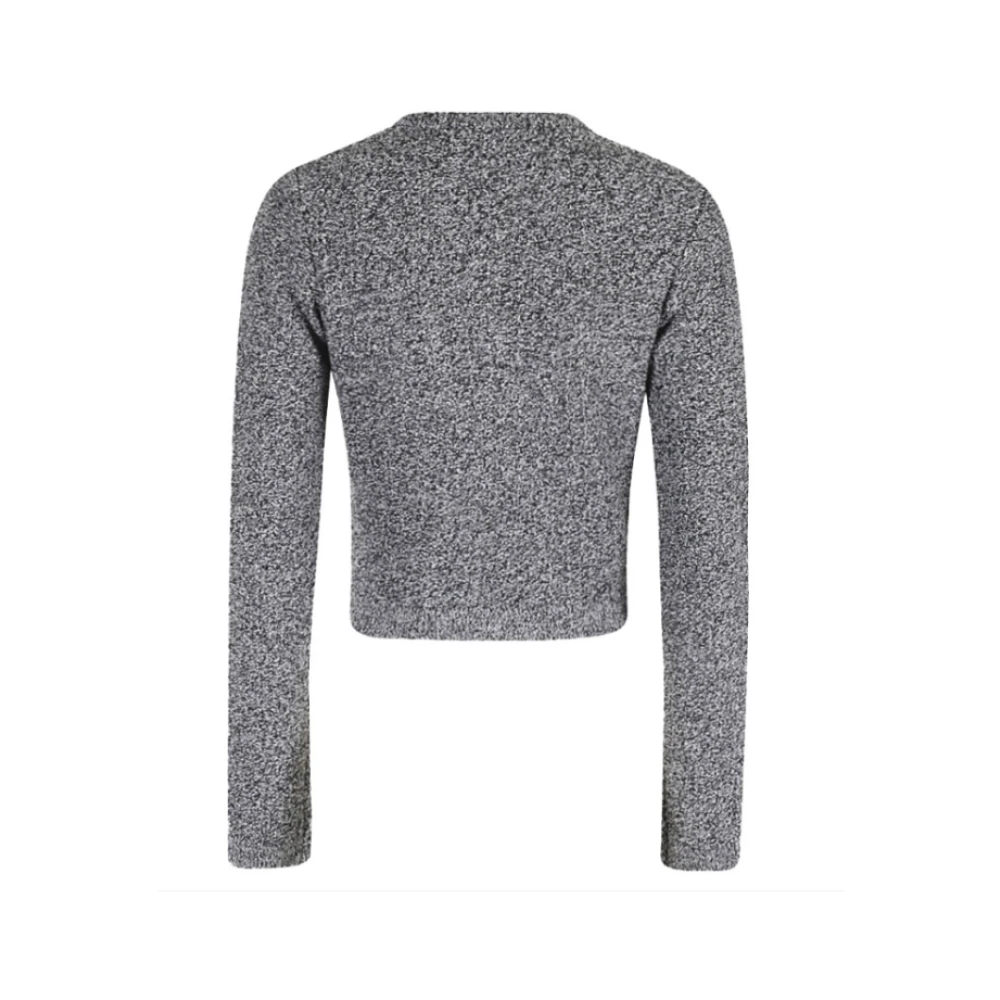 Elisabetta Franchi Grijze Bouclé Vest Lange Mouwen Gray Dames