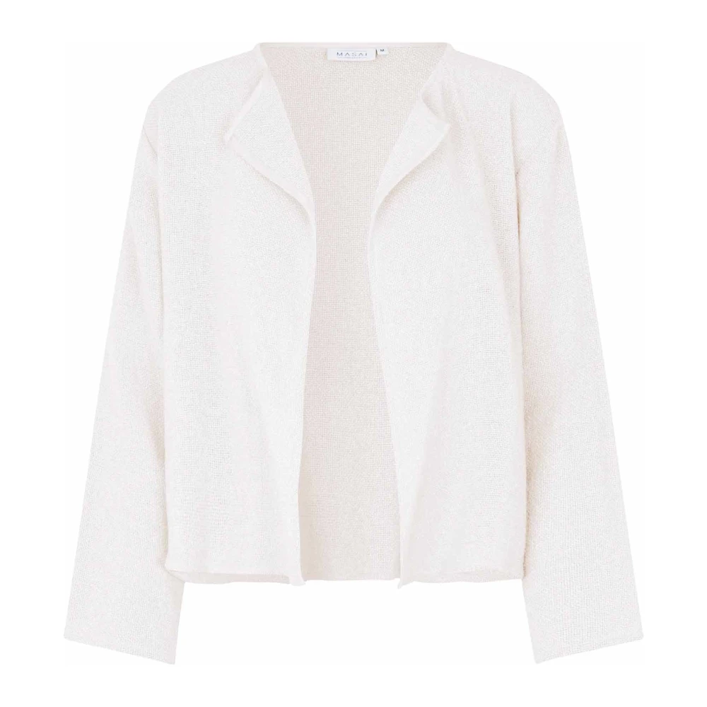 Masai Women's White Jet Stream Jacket In Woven Quality - Cardigans - Xl - Knitwear