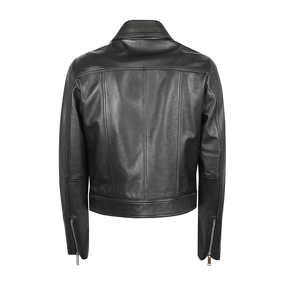 Marella Zwarte leren jas Black Dames