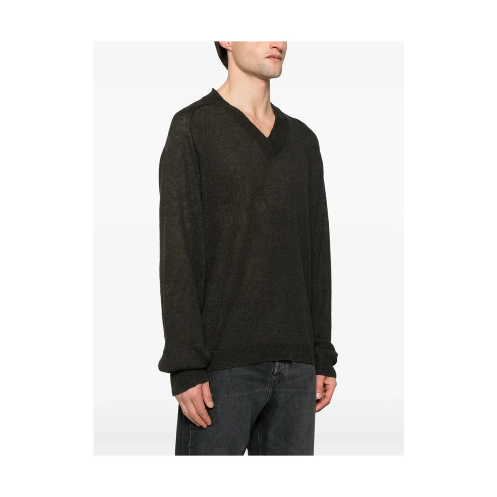 Our Legacy Groene V-hals Raglan Trui Green Heren