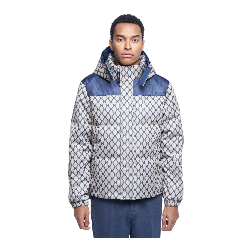 John Richmond Men's Multicolor Hooded Puffer Jacket - Down Jackets - M - Jackets