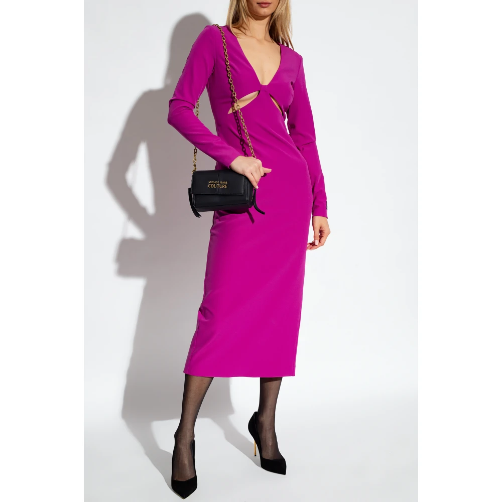 Versace Jeans Couture Jurk met decoratieve uitsparingen Purple Dames