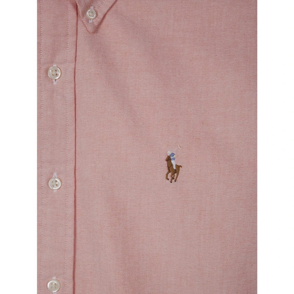 Polo Ralph Lauren Lange mouw sportshirt Pink Heren