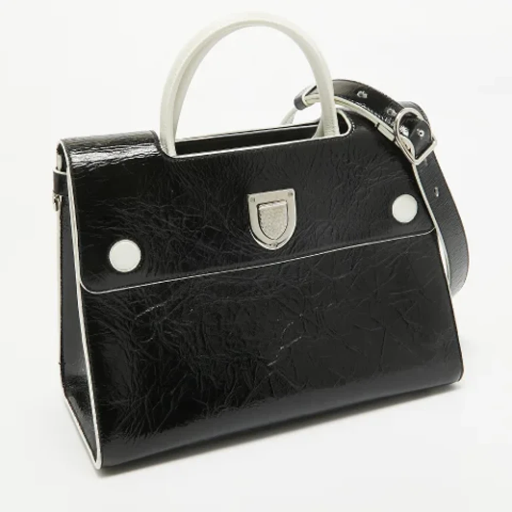 Dior Vintage Pre-owned Leather handbags Black Dames