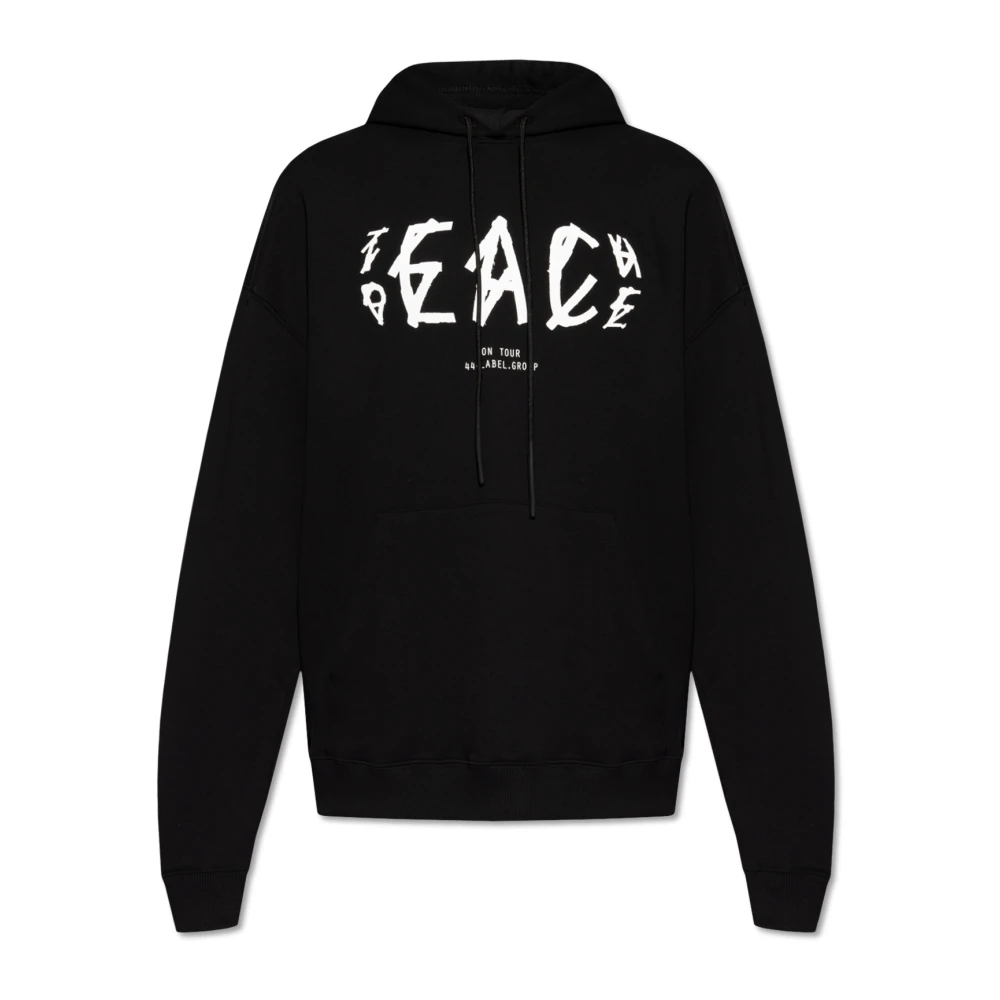 44 Label Group Hoodie met logo-print Black Heren