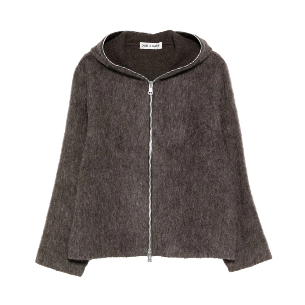 Our Legacy , Cardigans, Male, Gray, L, Full Zip Hood