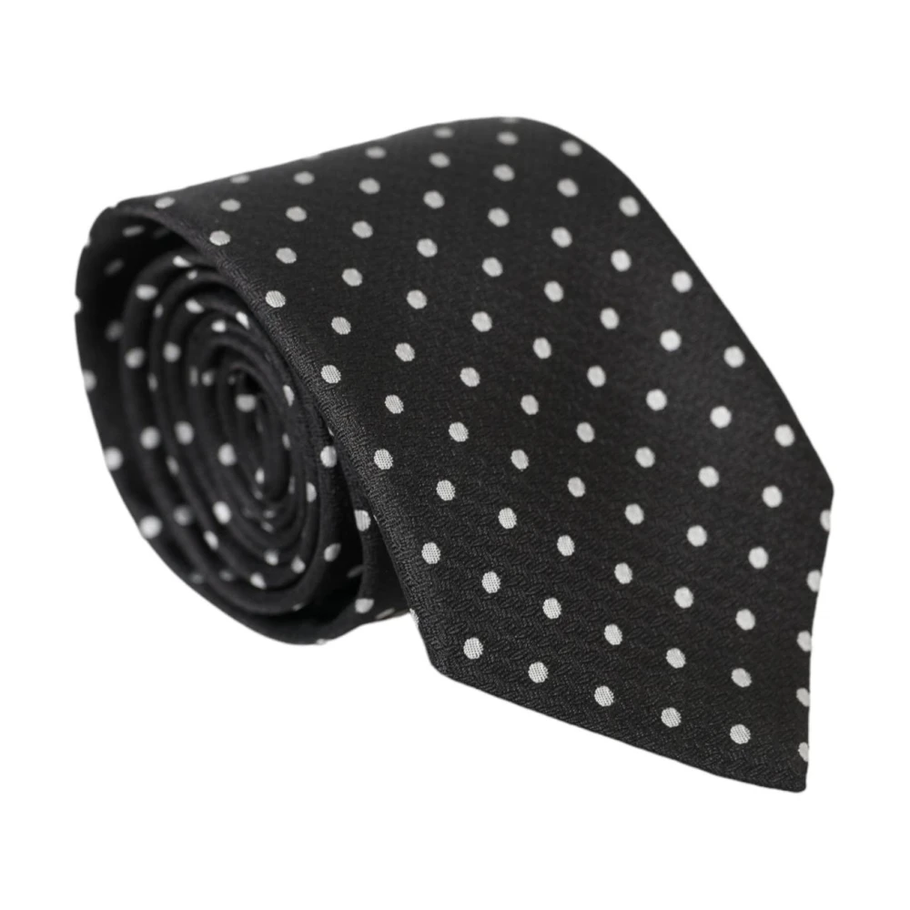 Dolce & Gabbana Stippen Stropdas Masker Set Black Heren