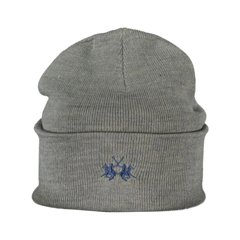 La Martina Men's Gray Polyester Hat With Embroidery