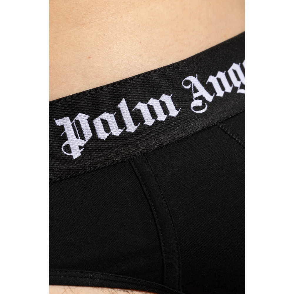 Palm Angels Twee-pack slips met logo Black Heren