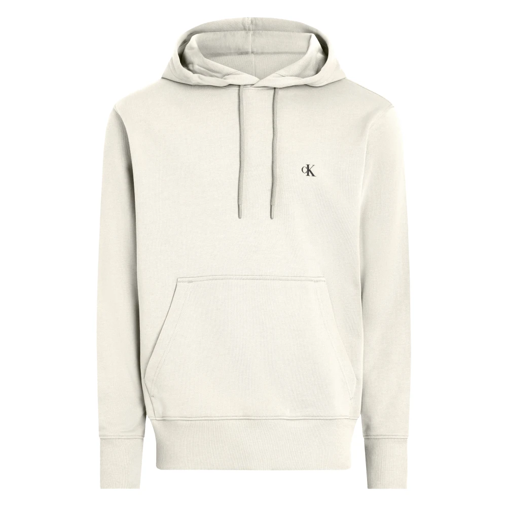 Calvin Klein Men's Beige Hoodie Sweater With Kangaroo Pocket