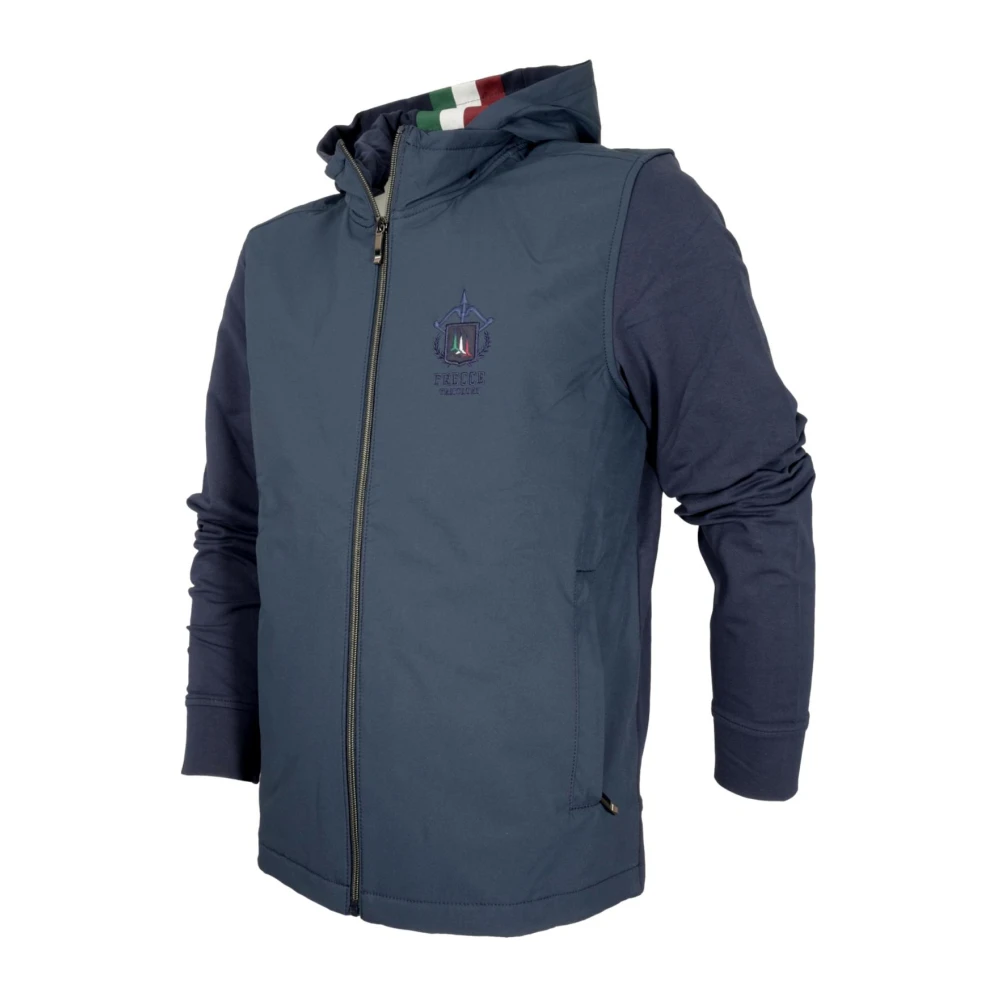 aeronautica militare Hybride Hoodie met Afneembare Capuchon in Blauw Blue Heren