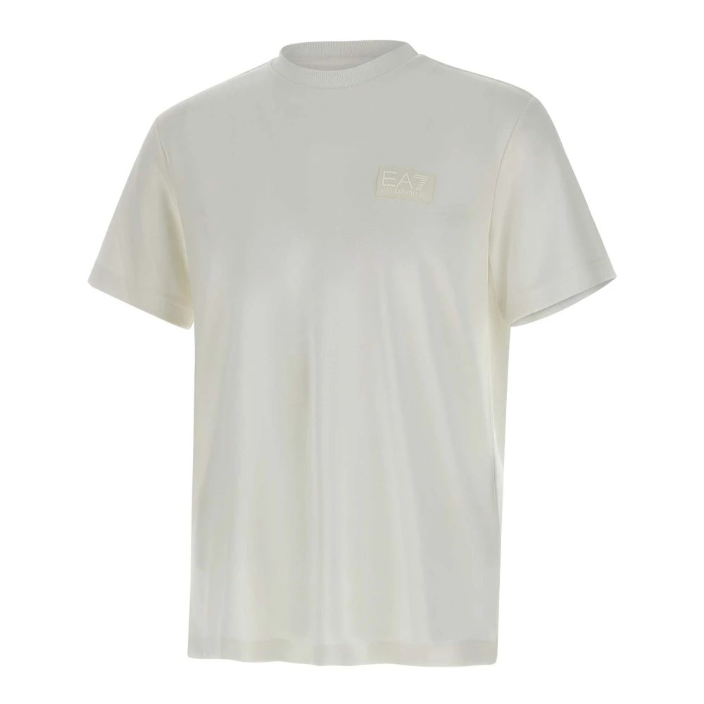 Emporio Armani EA7 Zachte Lyocell Mix Wit T-shirt White Heren