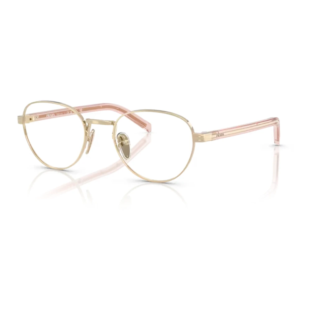 Prada Stijlvolle brilmonturen in lichtgoud Yellow Unisex