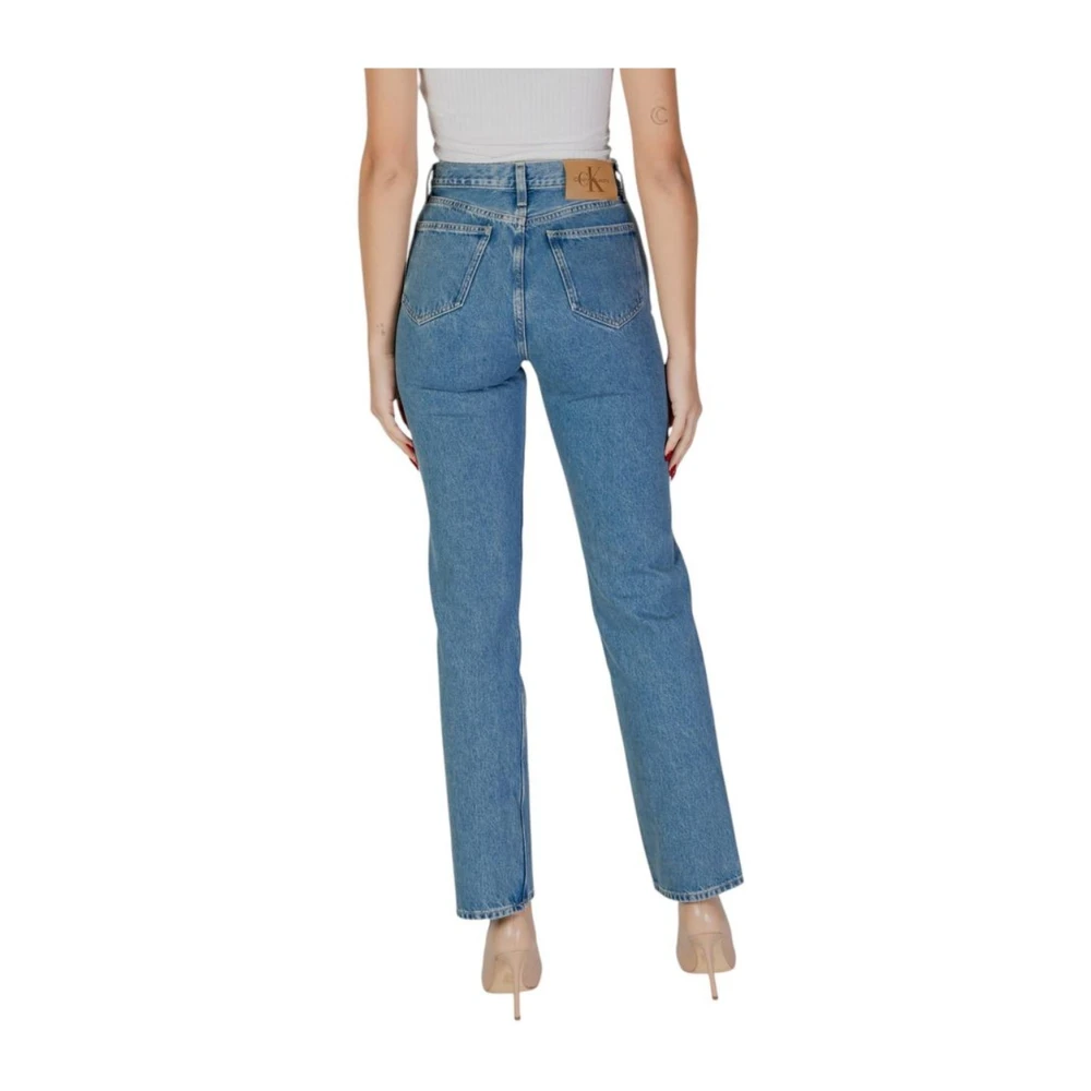 Calvin Klein Jeans Blauwe Katoenen Mom Fit Jeans Blue Dames