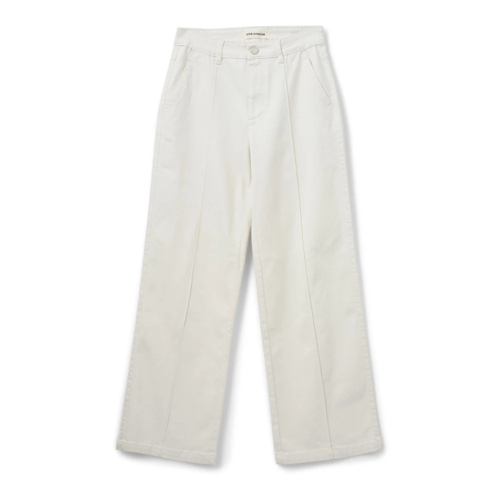 Sofie Schnoor White Off Mid Rise Jeans - Female - Wide Trousers - Xs - Trousers