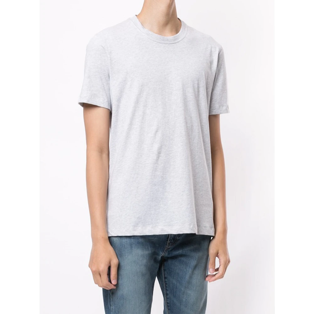 BRUNELLO CUCINELLI Lichtgrijze T-shirt Basic Fit Gray Heren