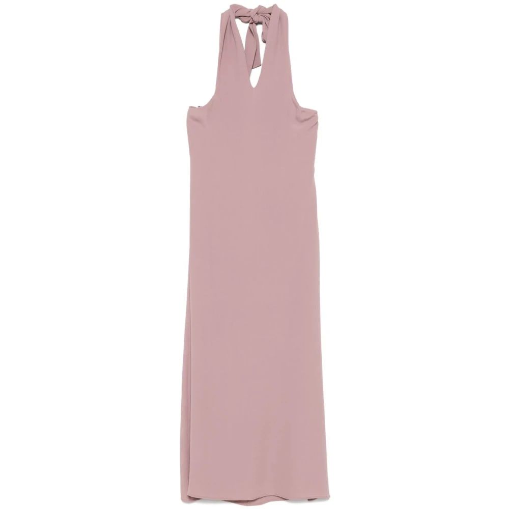 Federica Tosi Poederroze Halternek Midi Jurk Pink Dames