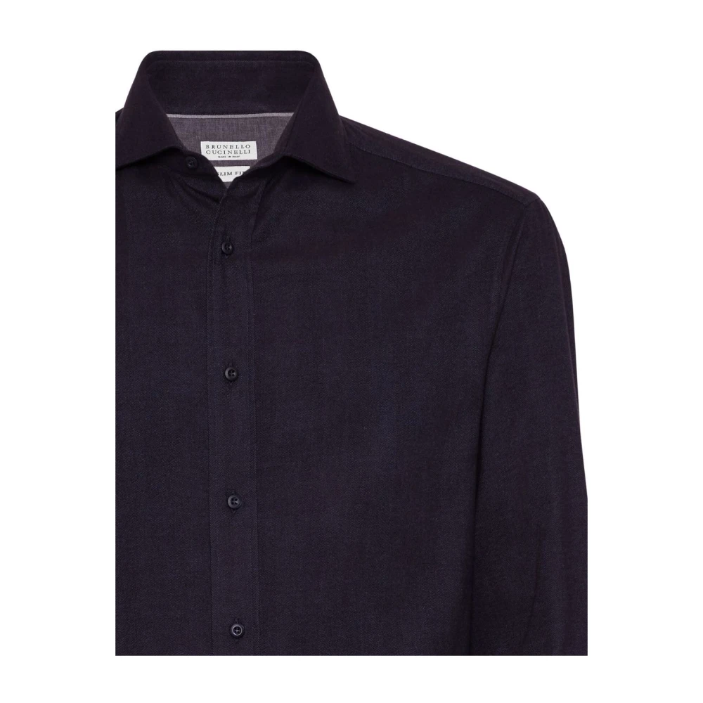 BRUNELLO CUCINELLI Blauwe Herenshirts Blue Heren