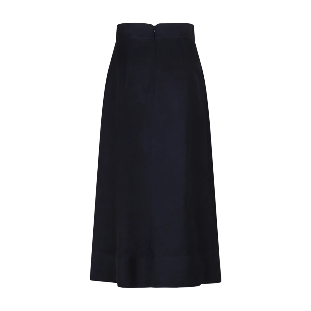 P.a.r.o.s.h. Blauwe Midi Rok Elastische Tailleband Blue Dames