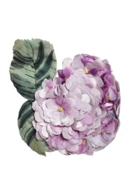 Guld Hortensia Blomma Pin Brosch
