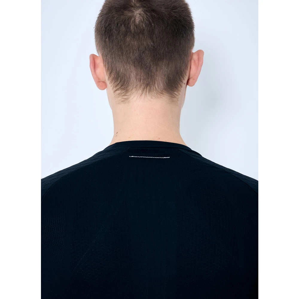 MM6 Maison Margiela Textured Crewneck Top Black Heren