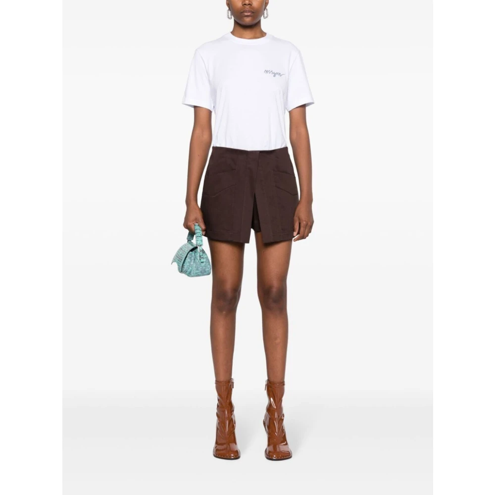 Msgm Witte Basic T-Shirt White Dames