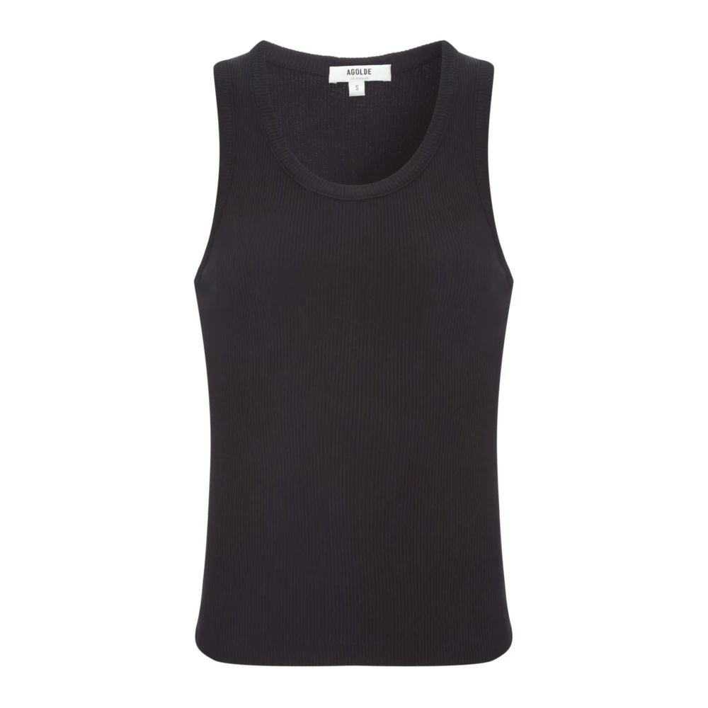 Agolde Women's Black Sleeveless Tops, L/Xl, Canotta A7056-1260 Beetle
