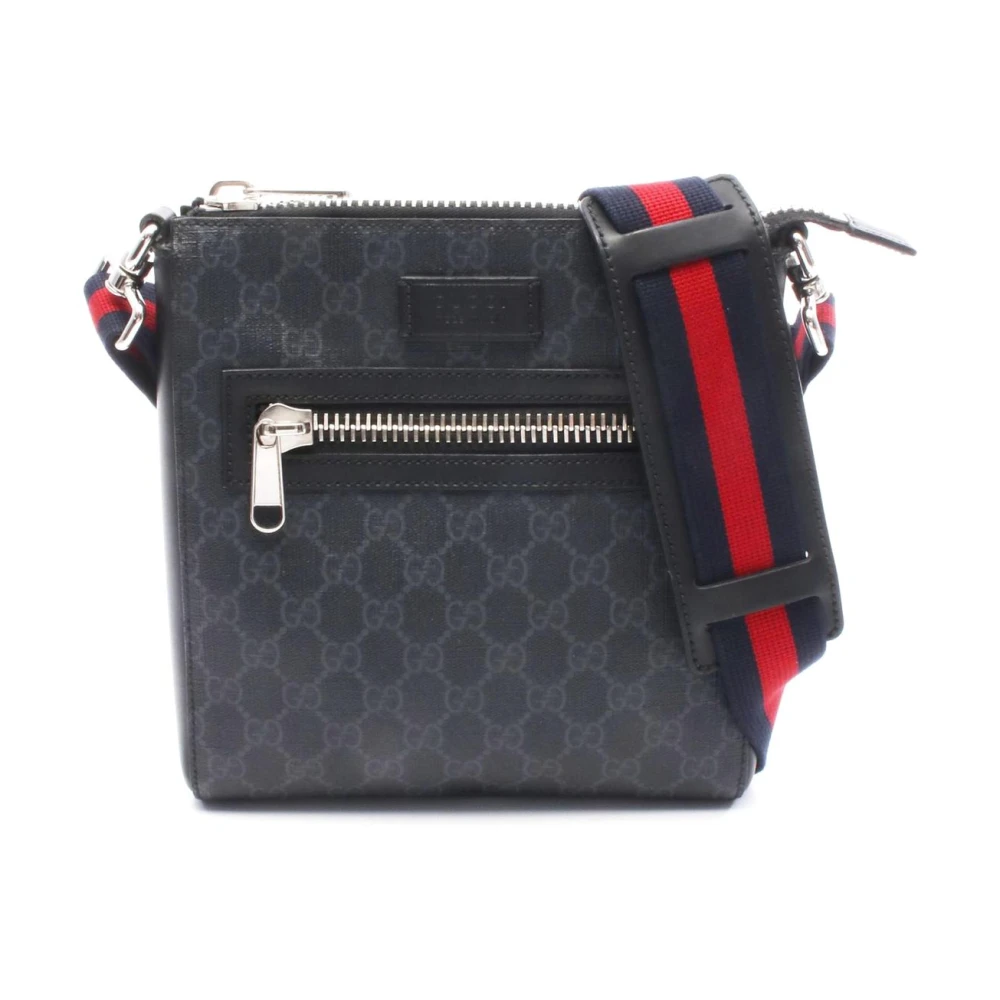 Gucci Vintage Women's Black Pre-Owned Gg Monogram Crossbody Bag