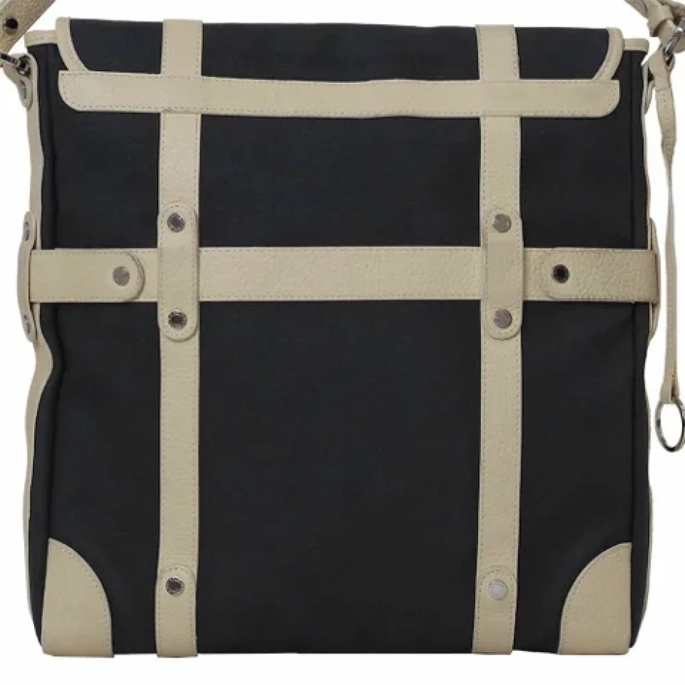 Bvlgari Vintage Pre-owned Canvas shoulder-bags Black Dames