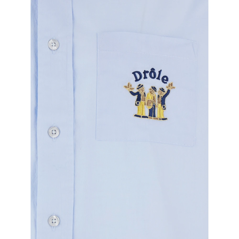 Drole de Monsieur Blauwe Oxford Overhemden Blue Heren