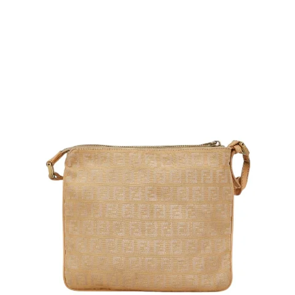 Fendi Vintage Pre-owned Canvas shoulder-bags Beige Dames