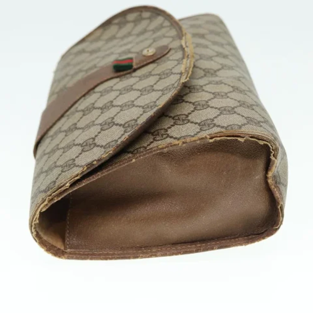 Gucci Vintage Pre-owned Leather clutches Beige Dames