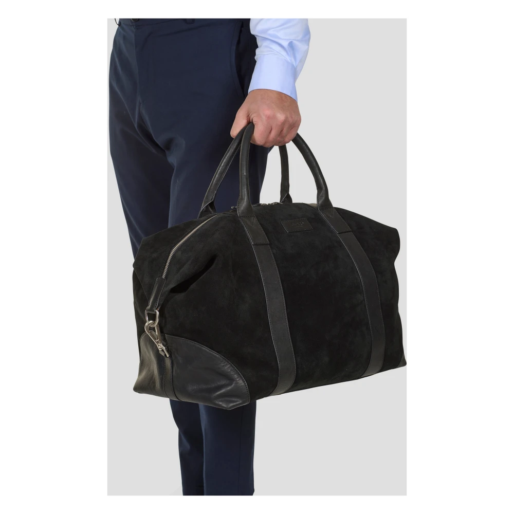 Howard London Zwarte Suède Weekendtas Black Heren