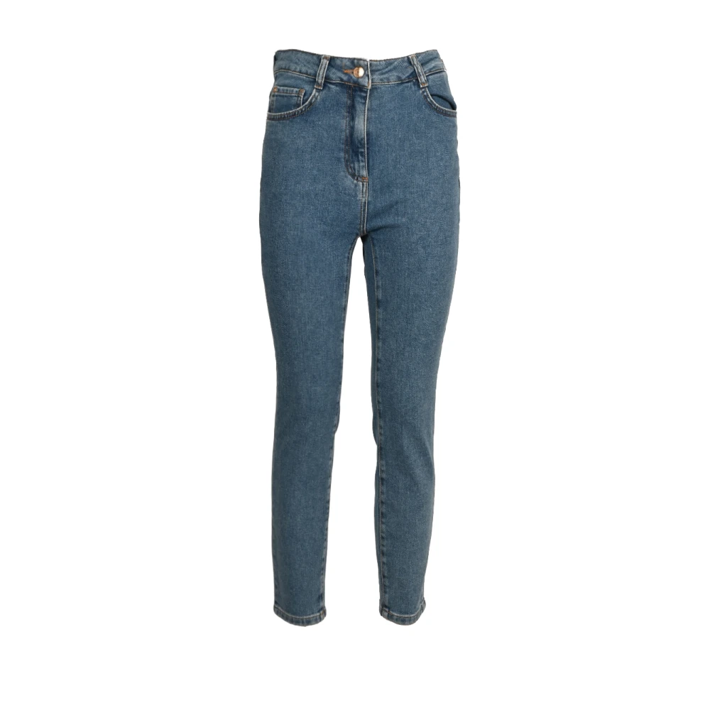 Pennyblack Skinny katoenen jeans met norHeren taille Blue Dames