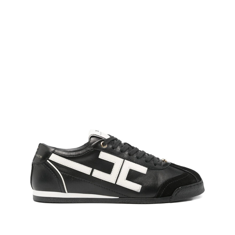 スニーカー ELISABETTA FRANCHI LEATHER SNEAKERS WITH LOGO DETAIL Leather sneakers with logo detail | Elisabetta Franchi