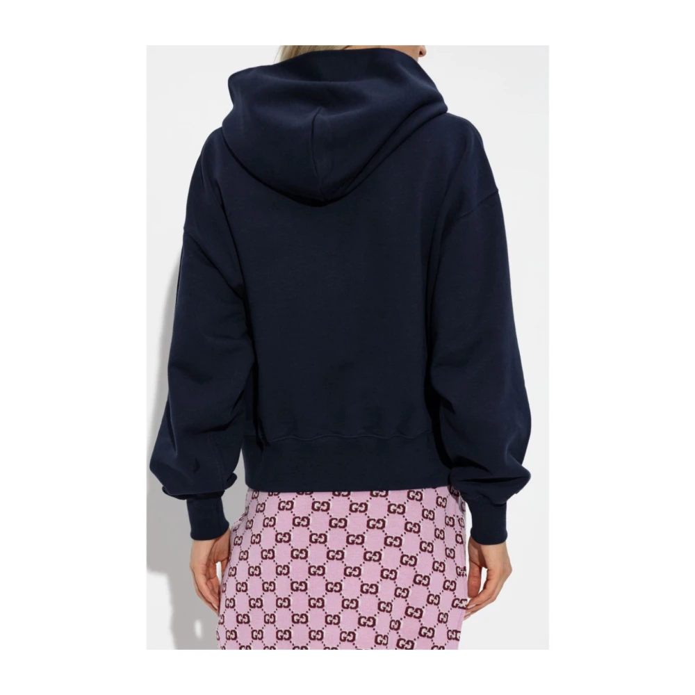 Gucci Blauwe Hoodie met Logo Blue Dames