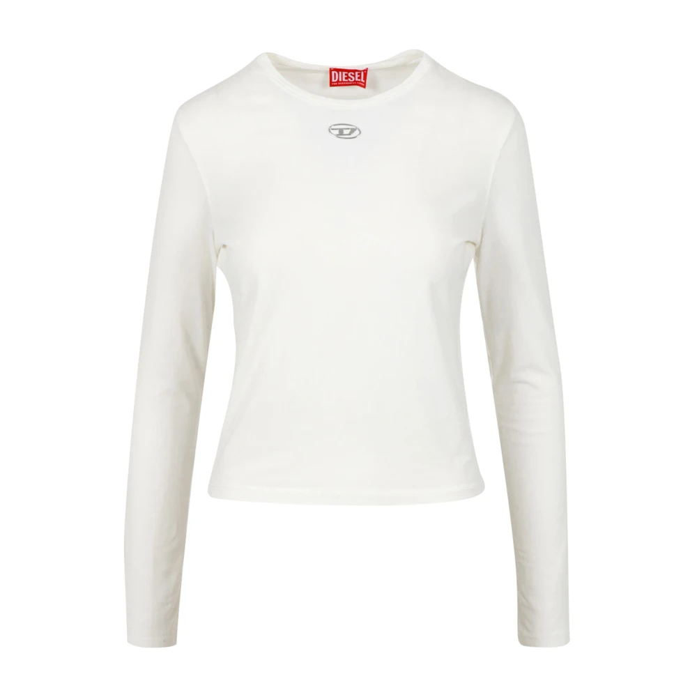 Diesel Vrouw Wit Tops Dames, M, Katoen, T-Shirts En Polo's