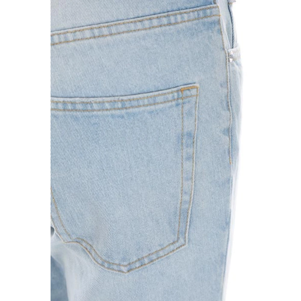 Off White Blauwe Versleten Baggy Chino Jeans Blue Dames