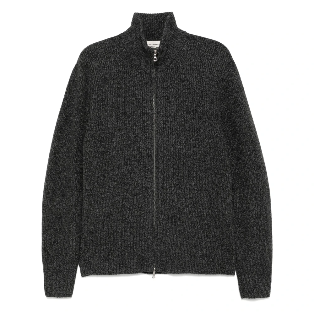 Officine Générale Ull Cardigan med Dragkedja Gray, Herr