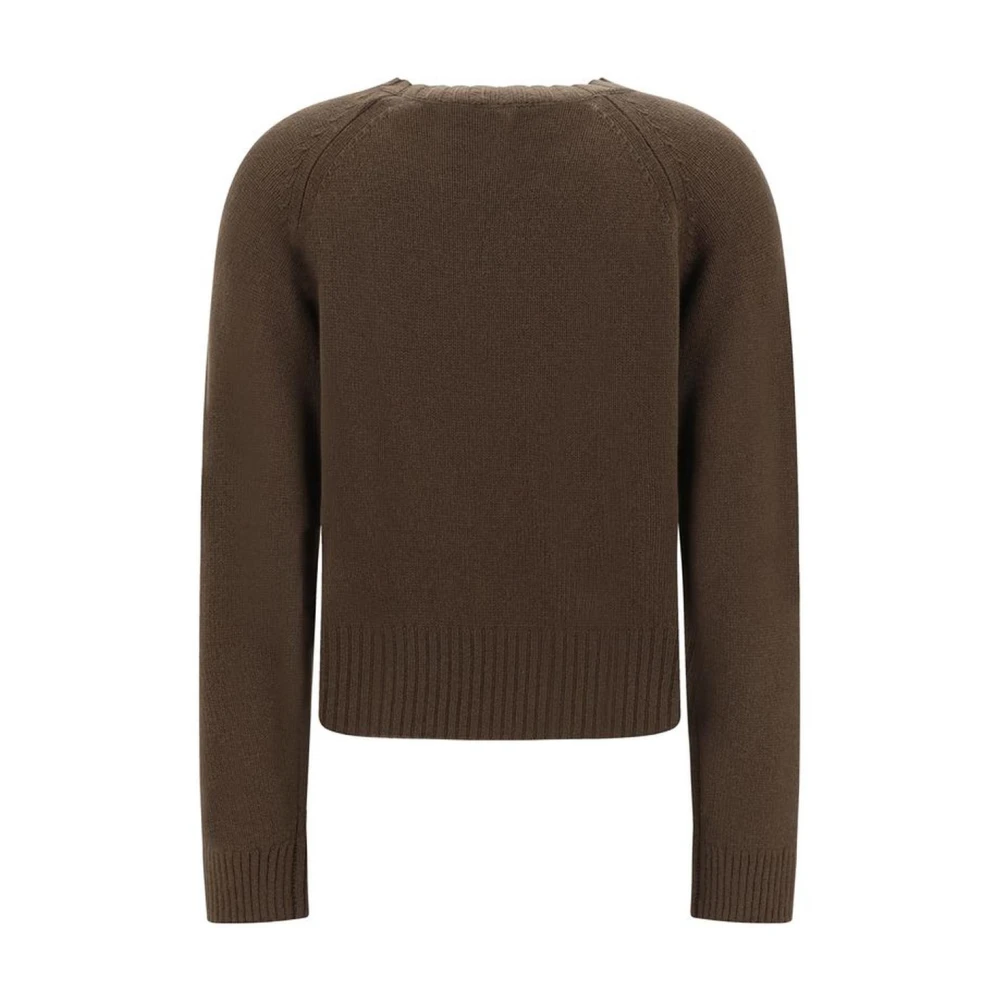allude Geribbelde Cashmere Trui Elegant Ontwerp Brown Dames