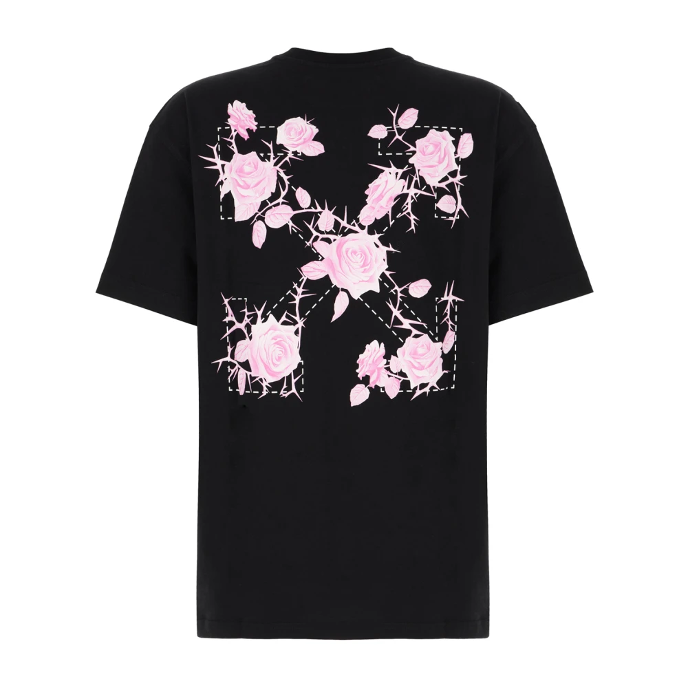 Off White Casual Katoenen T-Shirt in Wit Black Dames