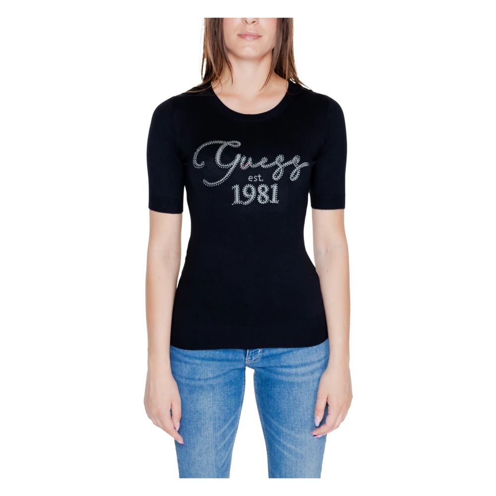 Guess Viscose Blend Tops & T-Shirt Black Dames